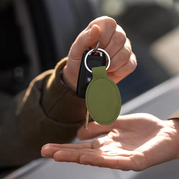 LaserGram Oval Keychain, Palm Trees, Personalized Engraving Included (Camo Green)