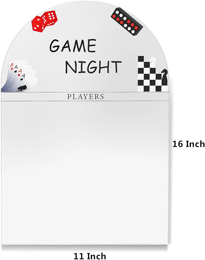 Personalized Family Game Night Scoreboard – Custom Dry Erase Score Tracker Board with Marker, Reusable Acrylic Game Scoreboard (11X16)