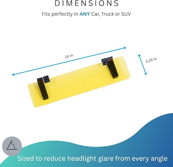 Night Driving Visor by Glare Guard, Replace Night Driving Glasses with Anti-Glare Polarized HD Driving Visor for Headlight Glare Universal 14" x 3.25" fits Cars, Truck's SUV's & RV's, Made in USA