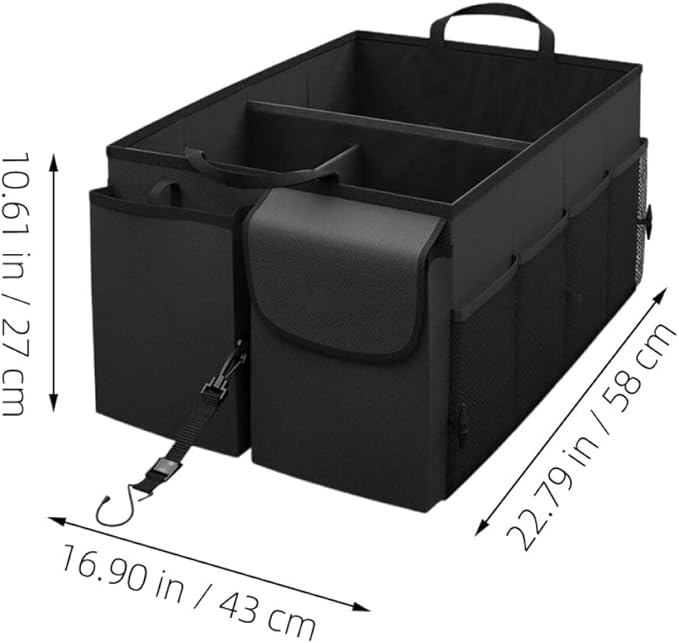 Car Trunk Organizer Suv Trunk Storage Organizer Multipurpose Car Storage Box with Multiple Compartments for Vehicle Grocery and Cargo Organization