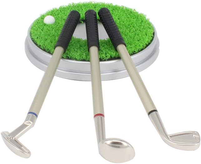 Golf Gift Golf Pens Holder, Golf Bag Holder with 3 Pieces Aluminum Pen Golf Bag Pencil Holder for Men