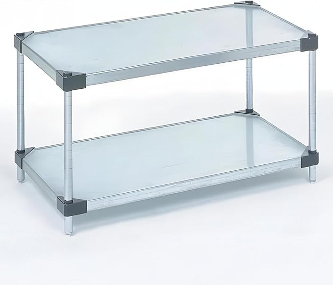 Omega 2-Tier Solid Galvanized Shelves, 21" Deep x 72" Wide x 34" HighHeavy Duty Storage Rack, Shelving Unit, NSF Certified, Ideal for Kitchen Garage Office Restaurant Warehouse 800-lb Weight Capacity