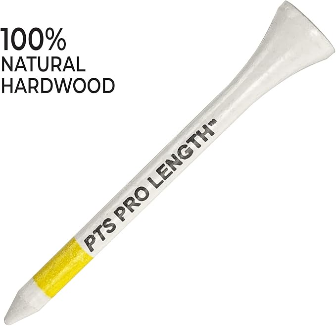 PrideSports PTS Wood Golf Tees | 100 Count, 2-3/4 Inch | #1 Wood Tee on Tour | Best for Drivers & Woods