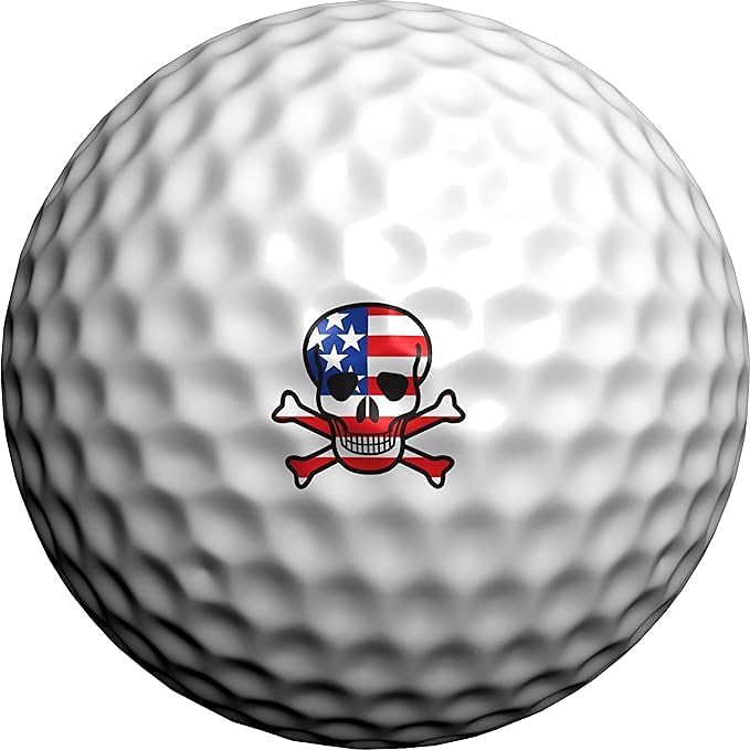 Golfdotz - USGA Rule Conforming Novelty Golf Ball Markers, Golf Ball Stickers for Marking Balls, No More Smearing from Stamps, Gifts for Golfers, Dads, and Retirees, (USA Collection; 32-Count)