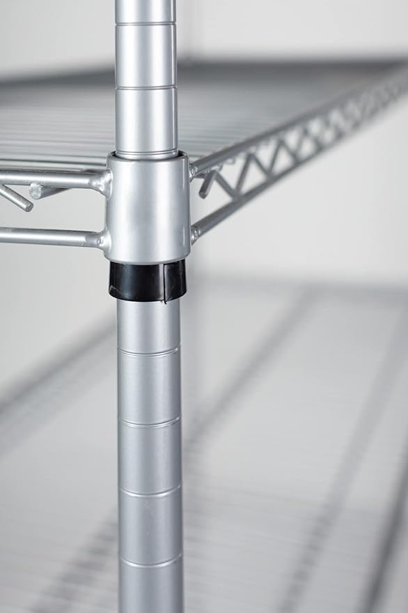 Omega Shelving Storage | 2 Tier Starter Shelving Unit 14" Deep x 30" Wide x 36" High - 800 lb Weight Capacity per Shelf, Adjustable Wire Shelving, Tool-Free Assembly |Grey Shelving