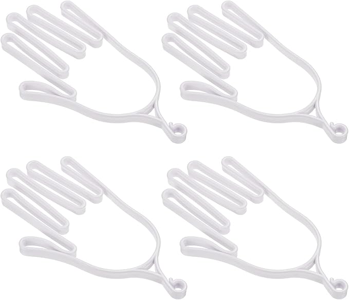PATIKIL Golf Gloves Stretcher, 4 Pack Plastic Keeper Support Rack Holder Dryer Hanger Frame for Sports Gloves Maintenance, White