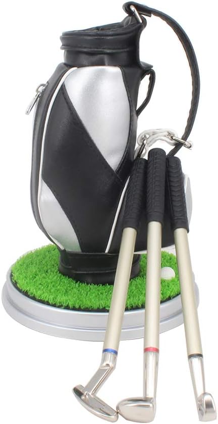 Golf Gift Golf Pens Holder, Golf Bag Holder with 3 Pieces Aluminum Pen Golf Bag Pencil Holder for Men