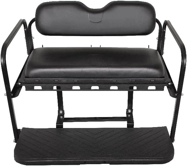 GTW MACH3 Golf Cart Rear Seat Kit Compatible with Club Car Precedent/Tempo/Onward | Fits 2004-Up Models | Steel Frame with Black Cushions