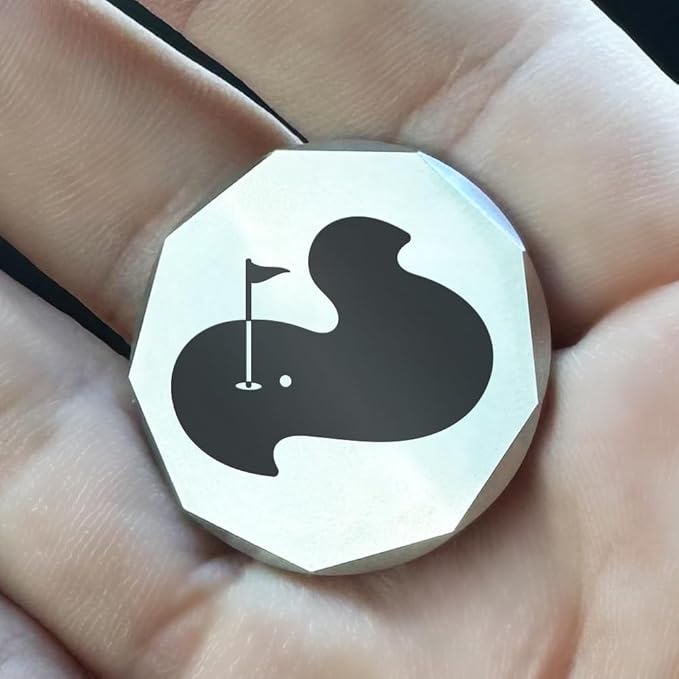Genco Custom Laser Engraved Golf Ball Marker - Bevelled Milled Edge Golf Ball Markers - Fully Customizable with Custom Logos and Texts- Perfect Golf Accessories for Men