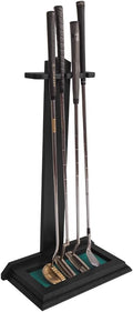 Premium Wooden Golf Putter Stand | Solid Wood with 3 Color Options | Perfect for Golf Simulators | 4 Putter Capacity | Great for Home or Office (Black/Green)