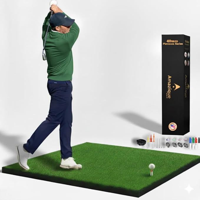 5×4 Golf Hitting Mat, Non-Slip Hitting Mat, 31mm, 36mm, 40mm Thick, PGA Pro Trusted Indoor & Outdoor Golf Practice Mat with Training Kit