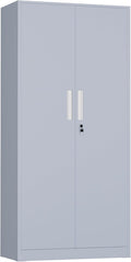 INTERGREAT Metal Storage Cabinet, 72" H Lockable Steel Cabinets with Locking Doors, Storage Locker with Adjustable Shelves for Office, Home, Garage, Gym, School (Cement Grey)