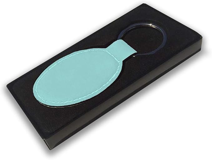 LaserGram Oval Keychain, Golf Ball, Personalized Engraving Included (Teal)
