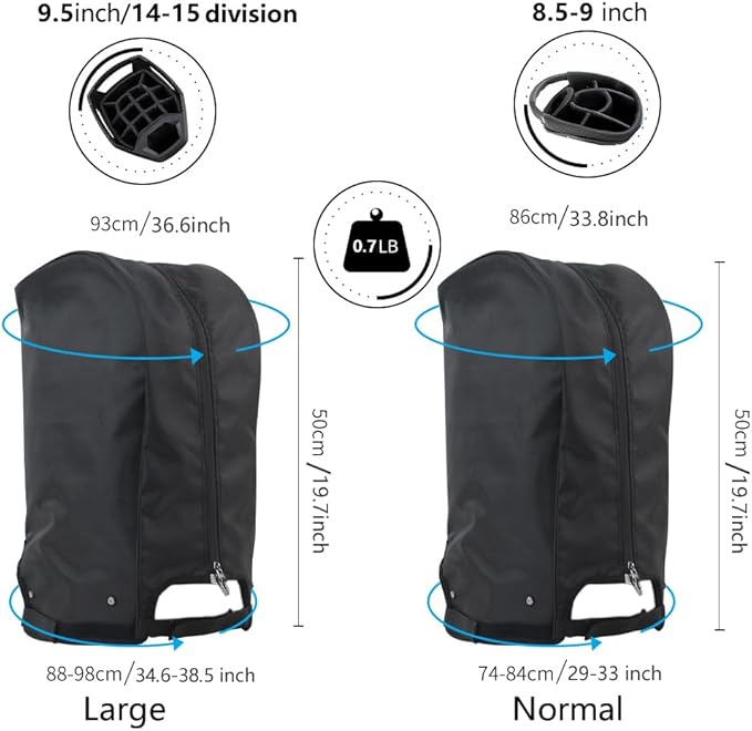 BOYEA & SKULLEAP Golf Bag Cover rain Cover/Hood Nylon Waterproof dust Cover Fits Most Golf cart Bags Easy to use Collapsible and removabl Golf Accessory Gifts (1680D Nylon, Large)