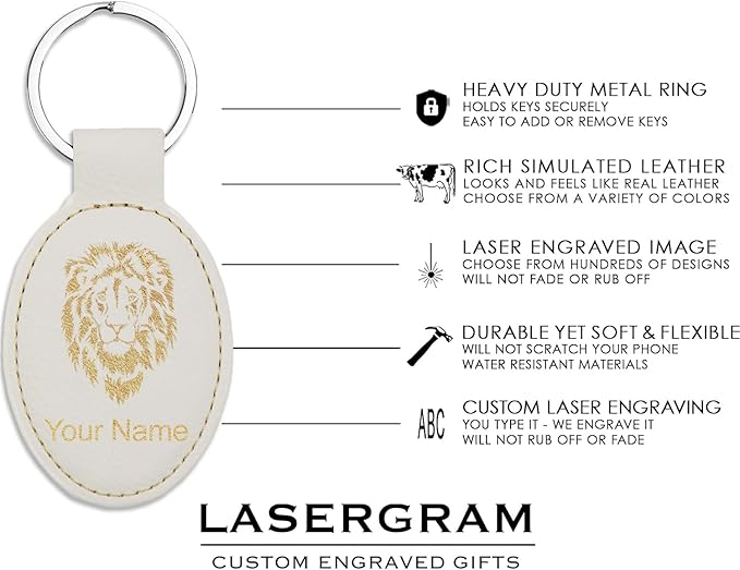 LaserGram Oval Keychain, Disc Golf, Personalized Engraving Included