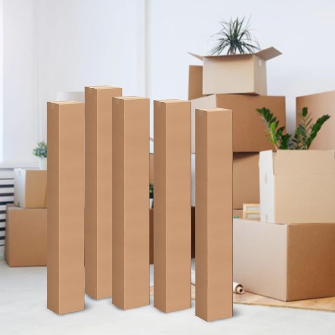 6x6x48 Inch Tall Corrugated Cardboard Boxes 10 Pack, 6"L x 6"W x 48"H Golf Club Shipping Boxes - Shipping, Moving, Packaging, Mailing, Storage Box for Home or Business