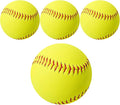 Softballs 11 Inch 4 Pack Sports Practice Yellow Softballs Unmarked Autograph Softball Official Size and Weight Softbal for Games, Practice, Training, Hitting, Pitching, Fielding