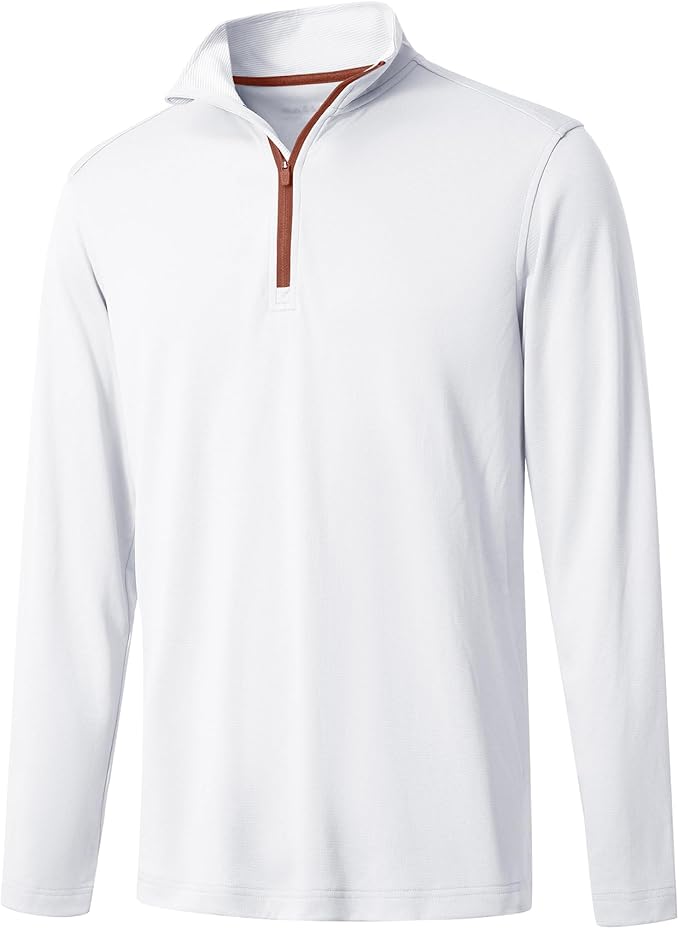 M MAELREG Quarter Zip Golf Pullover Men Dry Fit Long Sleeve Performance Wicking Mock Neck 1/4 Zip Pullover Mens Sweatshirt