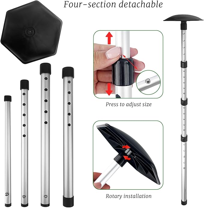 Golf Travel Support Pole, 20.5-51.2 inches Telescoping Aluminum Rod, Protects Clubs, Fits All Travel Bags