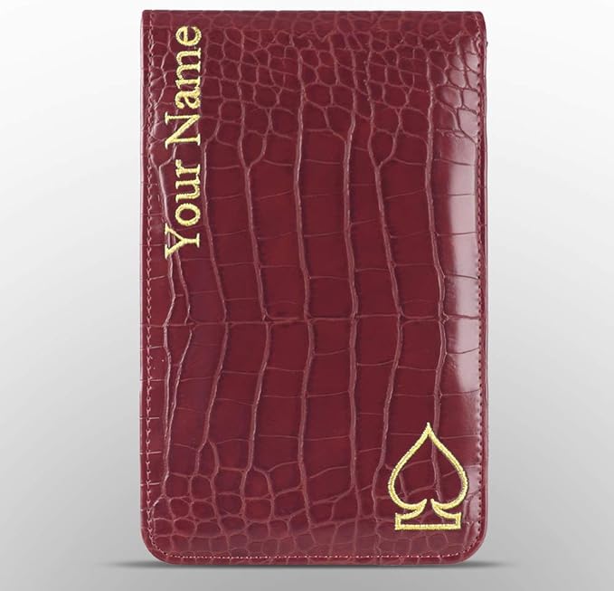 Craftsman Golf Crocodile Pattern Golf Scorecard Holder and Yardage Book Cover Case Protector Also Accept Custom Order with Your Name Stitched Customization Version