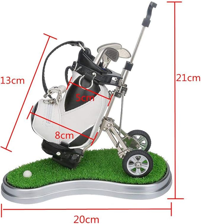 Golf Gift Golf Pens Holder, Golf Bag Holder with 3 Pieces Aluminum Pen Golf Bag Pencil Holder for Men