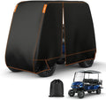 Falafa Golf Cart Cover 6 Passenger, Heavy Duty 420D Waterproof All Weather Protection, Universal Fit for EZGO Club Car Yamaha with Storage Bag & Reflective Strips