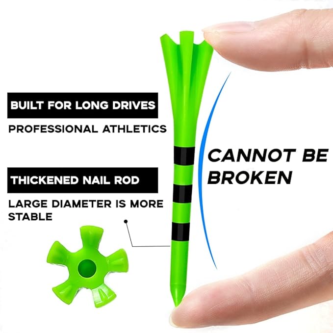 Plastic Tees 120 Pack,3-1/4 INCH Unbreakable Long Blue Tees with 20 Short Golf Tee Bulk,Low Friction and Resistance
