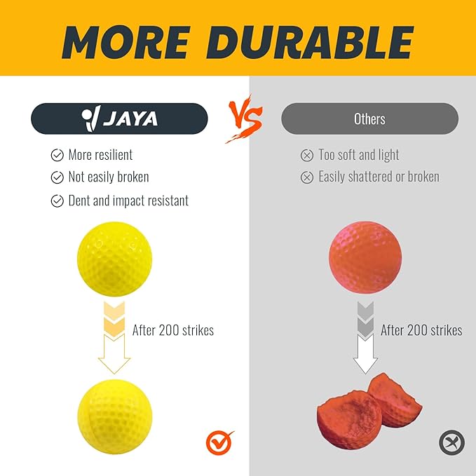JAYA 24 Pack Foam Golf Practice Balls, Realistic Feel and Limited Flight, Soft for Indoor or Outdoor Training