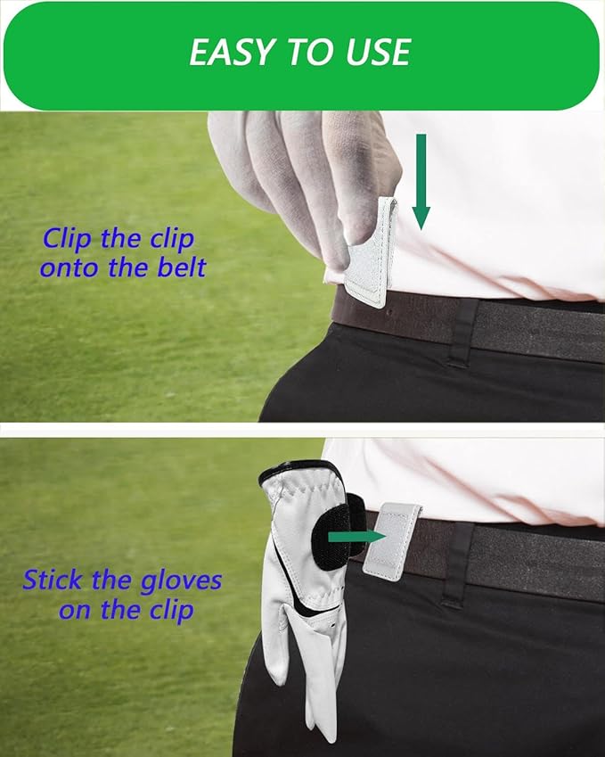 Golf Glove Clip, Simple and Stylish Golf Glove Holder for Easy Access and Natural Ventilation Drying (White)
