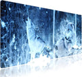 Wknoon. Extra Large Gaming & Office Mouse Pad (31.5" x 11.8") – Wolf Howling in The Snow Winter, Wolves Premium XXL Desk Mat with Durable Stitched Edges & Smooth Fabric Surface & Anti-Slip Base