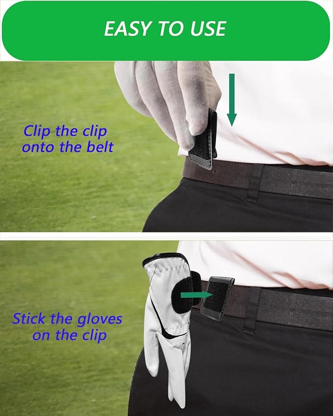 Golf Glove Clip, Simple and Stylish Golf Glove Holder for Easy Access and Natural Ventilation Drying