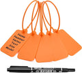 50 Orange Blank Plastic Tags for Labeling Waterproof Hanging Labels Writable Tags Seal Plastic Marking Label for Clothes Bags Keys Inventory with One Marker Pen