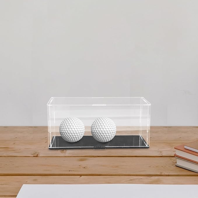 Wakauto Acrylic Golf Ball Display Case Dustproof Transparent Holder Compact Storage Box for Home and Office Decorative Softball Accessory