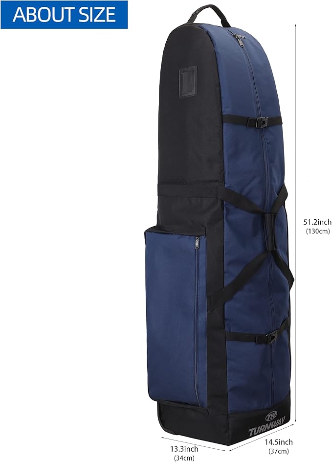 Foldable Padded Golf Travel Bag, Heavy Duty 900D Polyester Golf Club Bag Waterproof Golf Carry Bag Cart Bag with Wheels, Soft-Sided Spacial Size for Golf Gear Transportation