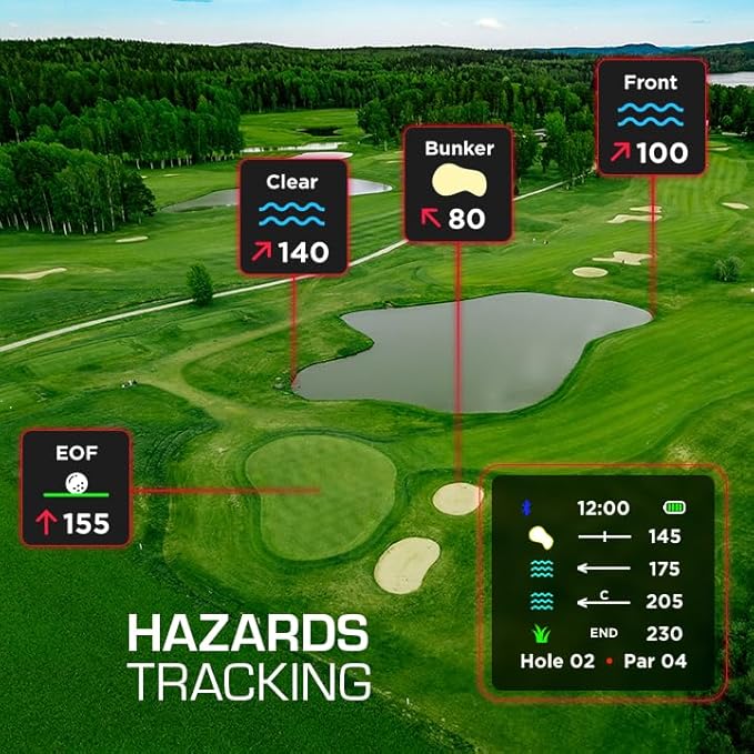 Rad Watch Golf GPS Watch Touchscreen, 42,000+ Courses, Pin Positioning, FCB Hazard Distances, Shot Tracker, Score Tracker, Green View, IPX7 Waterproof, Long Battery, Enhanced Charging & UI