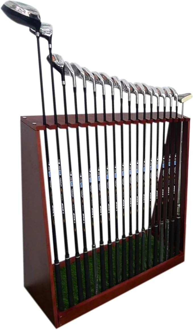 Aimery Golf Club Rack,Putter Rack,18-Clubs Display Stand for Golf Club, Billiard Cues & Fishing Rod,Wooden Golf Club Holder for Garage & Simulator Room (Color : B)