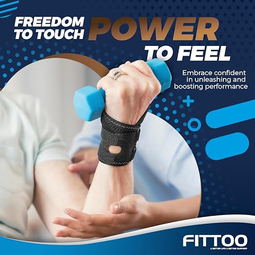 FITTOO Wrist Brace for TFCC Tears, Real Copper Infused TFCC Wrist Brace with Ring Pad for TFCC Tears, Ulnar Sided Wrist Pain, DRUJ Instability, Universal Size for Men & Women Right-L
