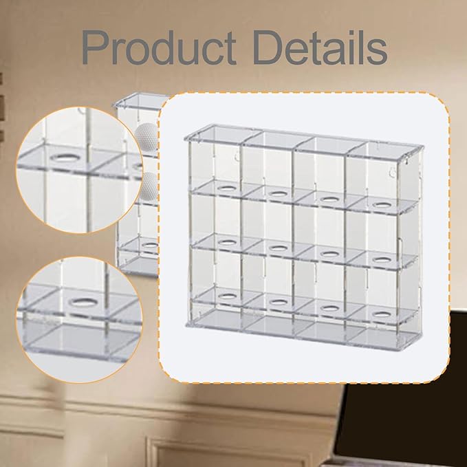 Acrylic Golf Ball Display Rack Storage Holder Case Collection Practical Gift Showcase Hanging Wall Mounted