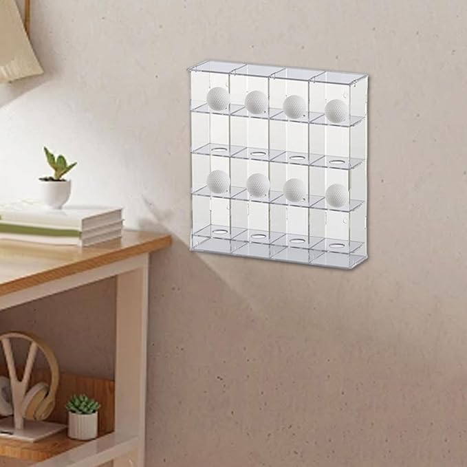 Acrylic Golf Ball Display Rack, Golfball Holder, Easy to Install Practical, Golfball Supplies Showcase Wall Mounted