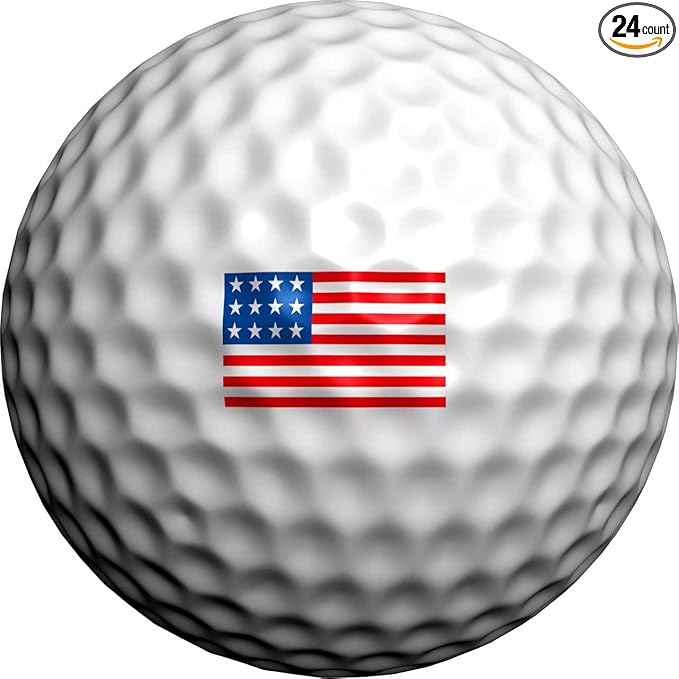 Golfdotz - USGA Rule Conforming Novelty Golf Ball Markers, Golf Ball Stickers for Marking Balls, No More Smearing from Stamps, Gifts for Golfers, Dads, and Retirees, (USA Collection; 32-Count)