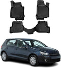 OMAC Floor Mats for VW Golf Mk6 2007-2014 Car Mats All Weather 3D Custom Fit Rubber Mat Waterproof Odorless TPE Floor Liners Laser Measured Non-Slip (Black)