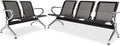 kinbor Waiting Room Chairs - Durable Black Reception Bench with Armrests, 5-Seat Office Reception Guest Chairs for Office, Hospital, Airport, Bank & Lobby