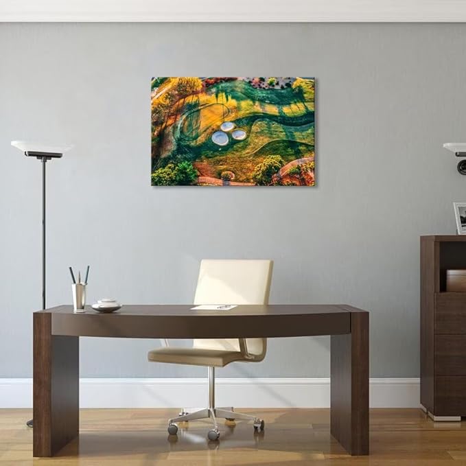 Florida Regatta Bay Golf Course Wall Art for Living Room Bedroom Bathroom Home Decorations Florida Golf Course Picture Poster Framed Artwork Canvas Prints Ready to Hang(12''H x 16''W)
