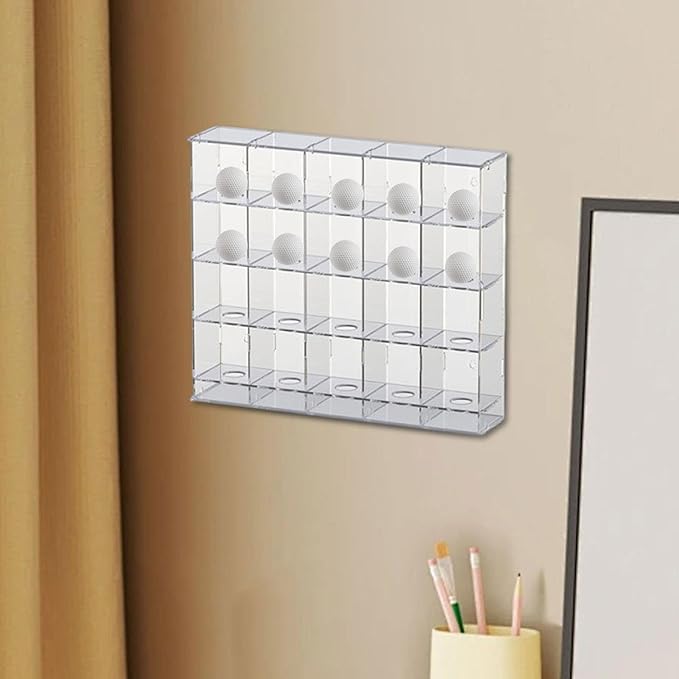 Acrylic Golf Ball Display Rack, Golfball Holder, Easy to Install Practical, Golfball Supplies Showcase Wall Mounted