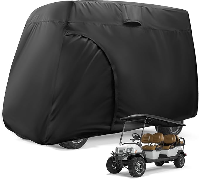 Golf Cart Cover,Waterproof Universal 6 Passenger Golf Cart Covers,Golf Cart Accessories for Outdoor Storage Protective - 144" L x 55" W x 76" H