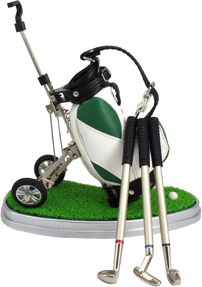 Golf Gift Golf Pens Holder, Golf Bag Holder with 3 Pieces Aluminum Pen Golf Bag Pencil Holder for Men
