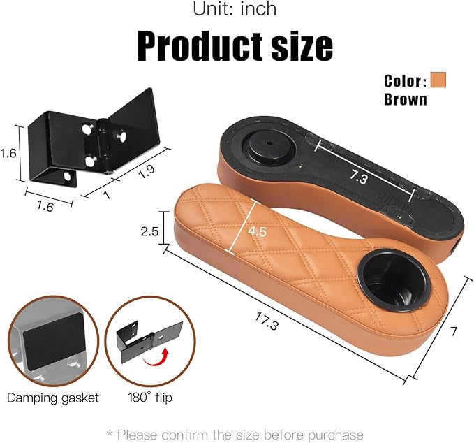 NOKINS Golf Cart Diamond Flip Armrest with Cup Holder, No Drilling Required, Golf Cart Folding Hinged Armrest, Inward Mount, for Club Car EzGo Yamaha Back Seat Kit