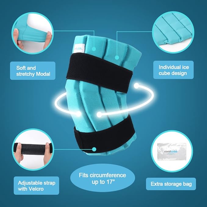Ice Pack for Knee After Surgery, 2 Hours Long Lasting Cold Pack for Knee Injuries, FSA Eligible, Cold Therapy Flexible Ice Pack for Pain Relief, Swelling, Surgery, ACL, Meniscus Tear