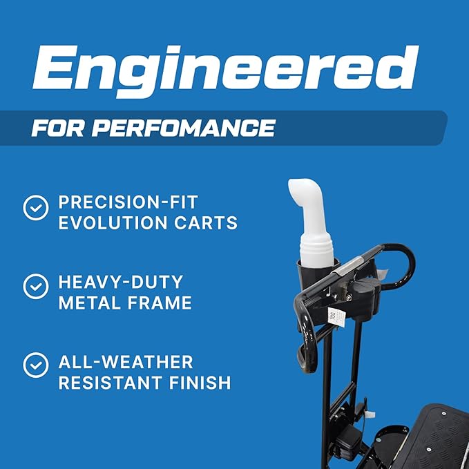 Evolution Golf Bag Holder Attachment with Sand Bottle Kit - Fits Golf Carts 4 & 6 Passenger Model - Durable Golf Cart Bag Carrier with Easy Installation, Secure Fit & Weather Resistant Design | Black