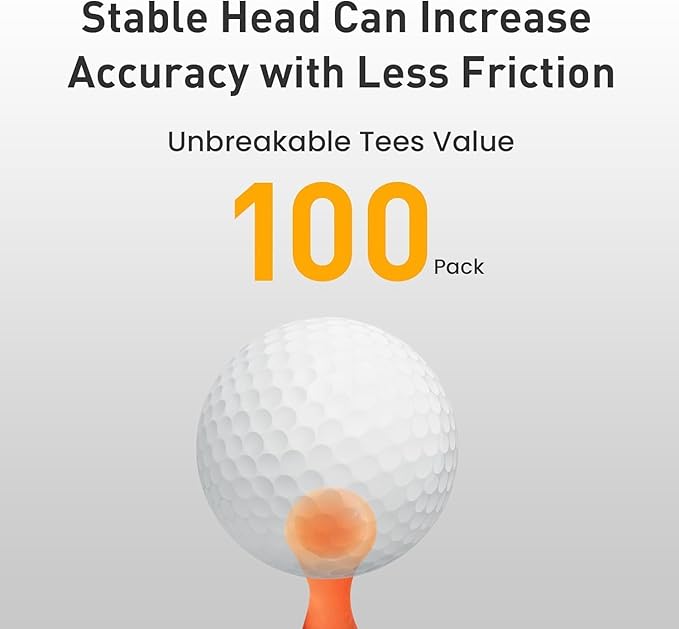 FINGER TEN Plastic Golf Castle Tees Step Down Unbreakable Mixed or Same Height Value 100 Count, 2 3/4, 2 1/4, 2, 1 3/4, 1 1/2 Inch Length Colorful for Practice